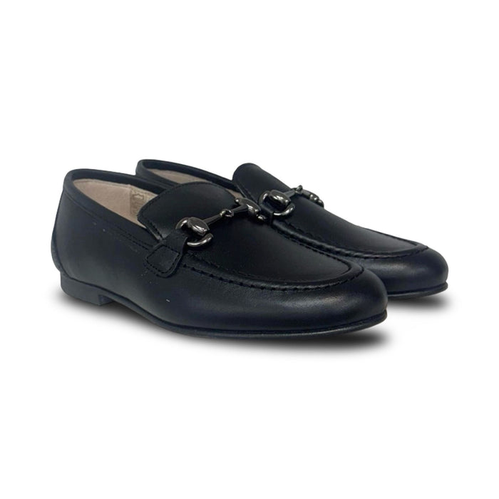 Gravitas Black Leather Buckle Loafer