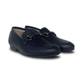 Gravitas Navy Leather Buckle Loafer