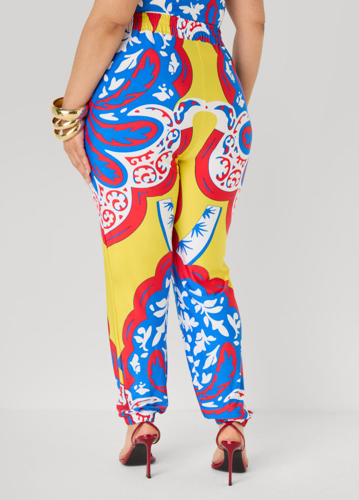High Rise Printed Joggers