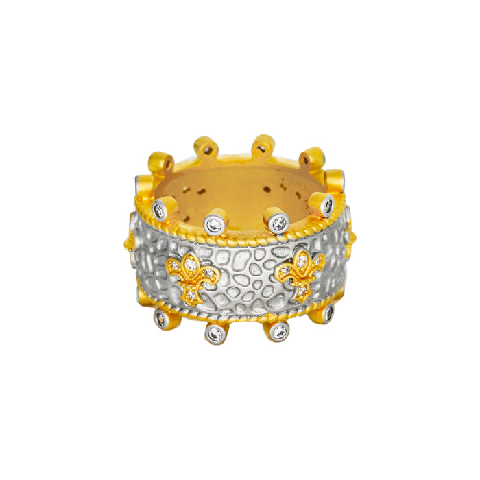 Imperial Fleur de Lis Textured Band Ring
