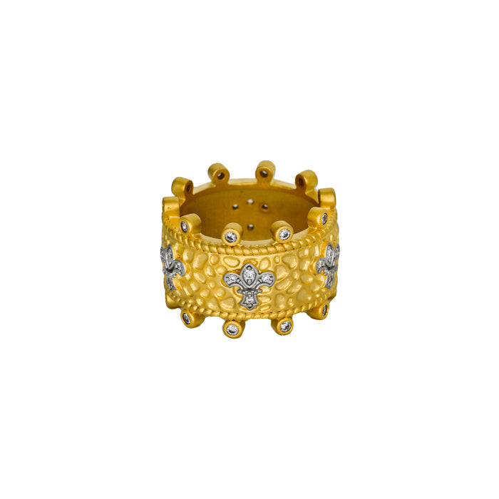 Imperial Fleur de Lis Textured Band Ring