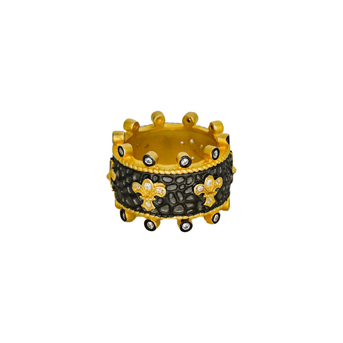 Imperial Fleur de Lis Textured Band Ring