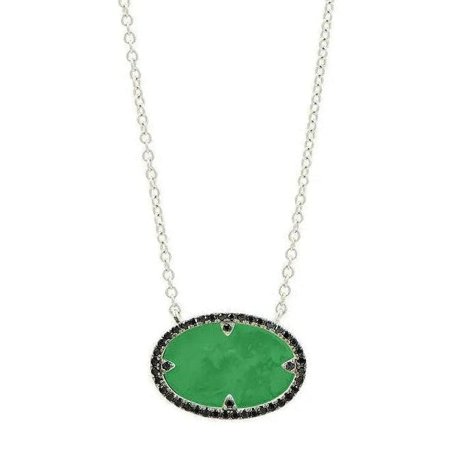 Industrial Finish Oval Pendant Necklace - FREIDA ROTHMAN