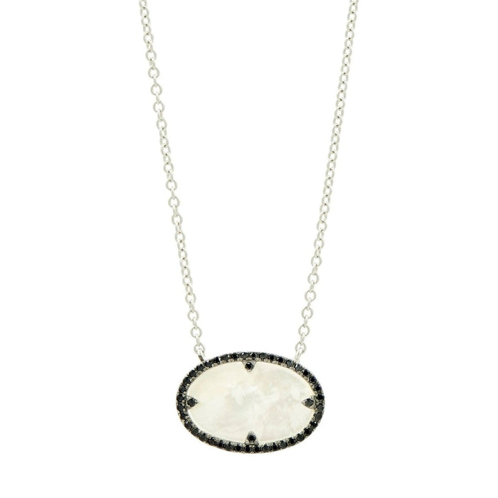 Industrial Finish Oval Pendant Necklace - FREIDA ROTHMAN