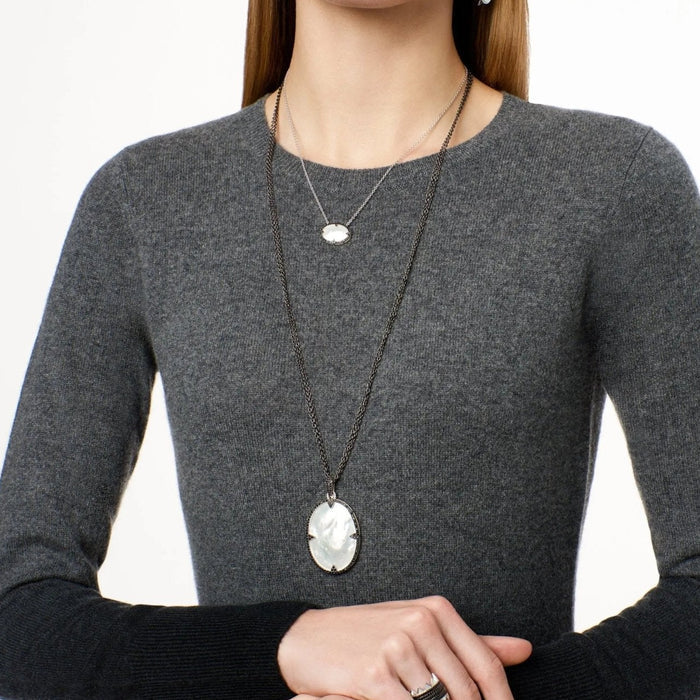 Industrial Finish Oval Pendant Necklace - FREIDA ROTHMAN