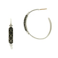Industrial Finish Pav̩ Hoop Earrings - FREIDA ROTHMAN