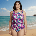 InstantFigure High Neck Floral Swimsuit