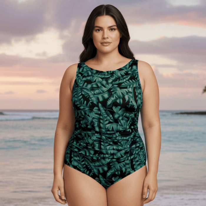 InstantFigure Tropical High Neck Swimsuit