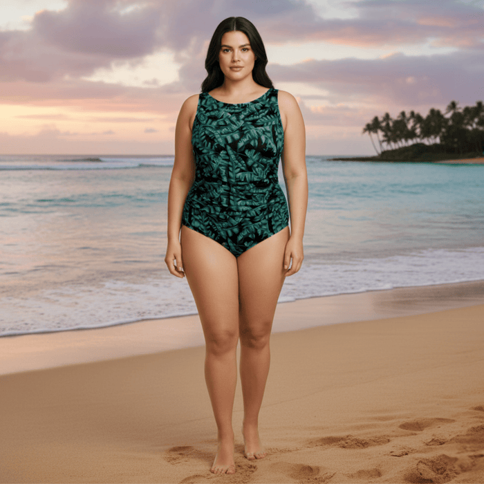 InstantFigure Tropical High Neck Swimsuit