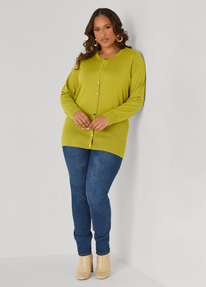 Knitted Button Front Cardigan