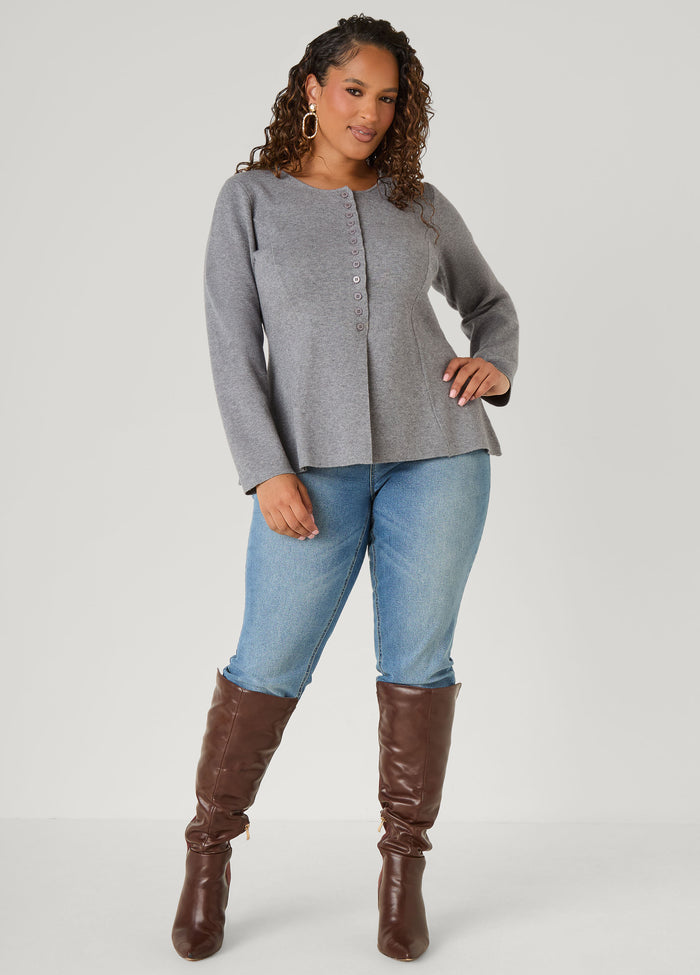 Knitted Peplum Cardigan