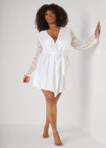 Lace Paneled Satin Robe