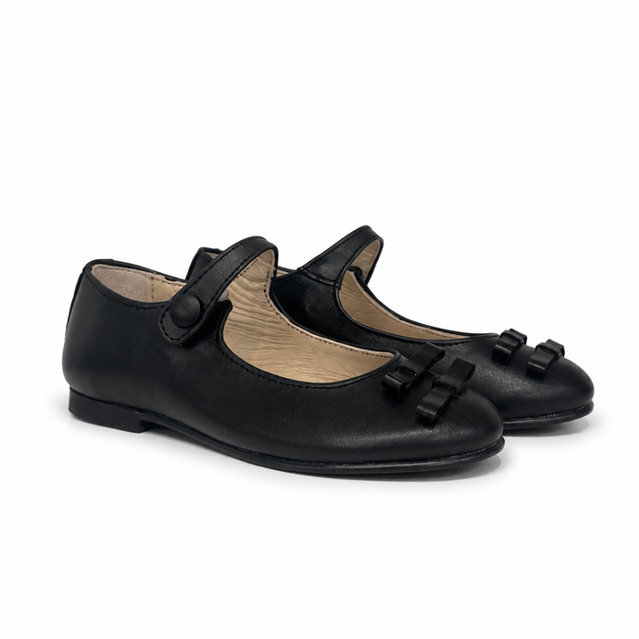 Lauve Black Double Bow Mary Jane
