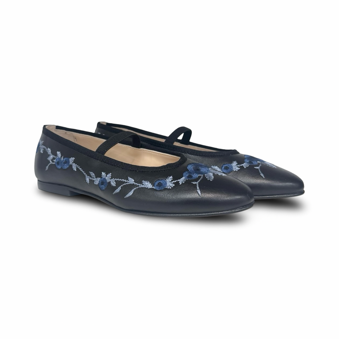 Lauve Black Floral Ballet Flat