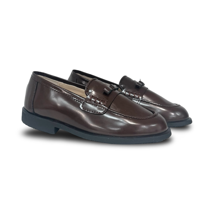 Lauve Brown Bow School Loafer
