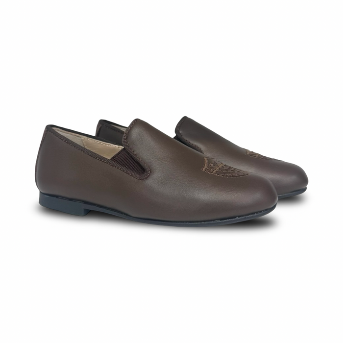 Lauve Brown Emblem Smoking Shoe
