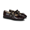 Lauve Burgundy Double Bow School Mary Jane