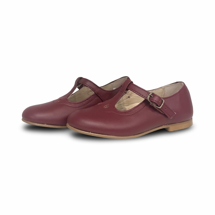 Lauve Burgundy T Strap