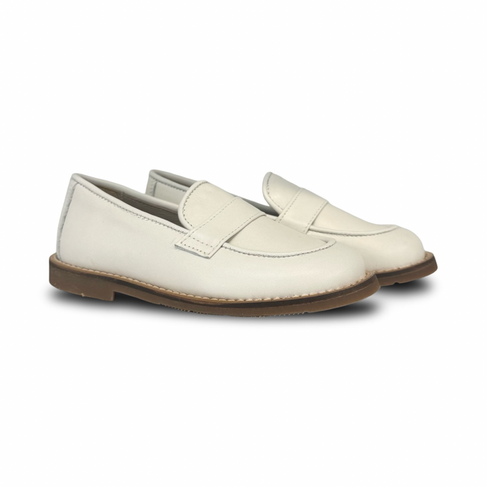 Lauve Cream Stitched Loafer