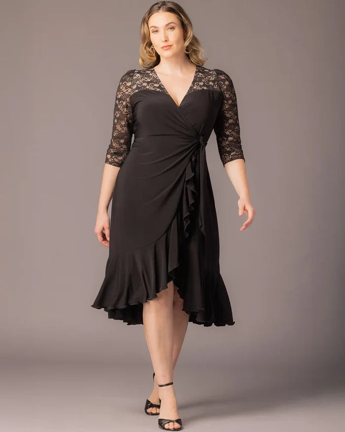 Lavish Lace Wrap Dress