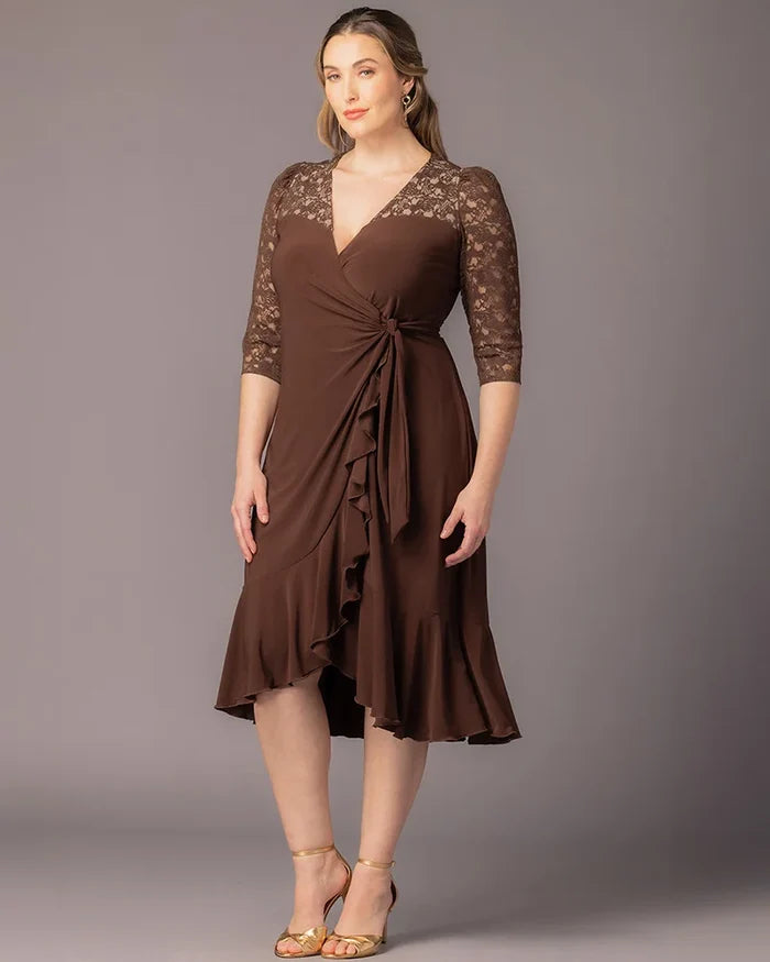 Lavish Lace Wrap Dress