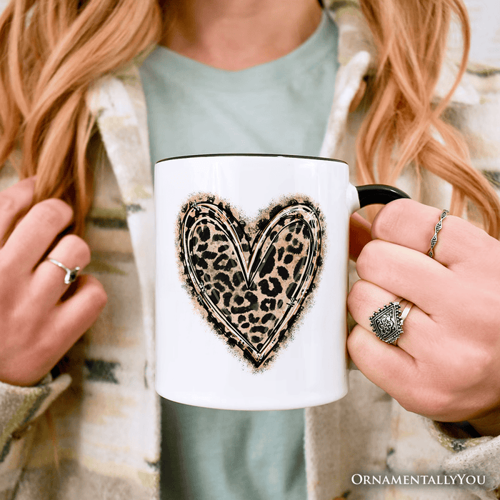 Leopard Heart Valentine Mug