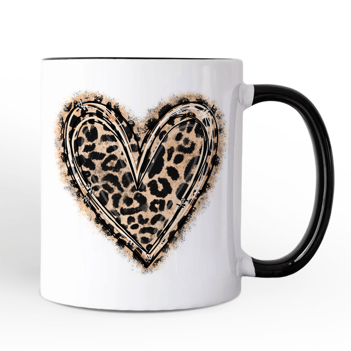 Leopard Heart Valentine Mug