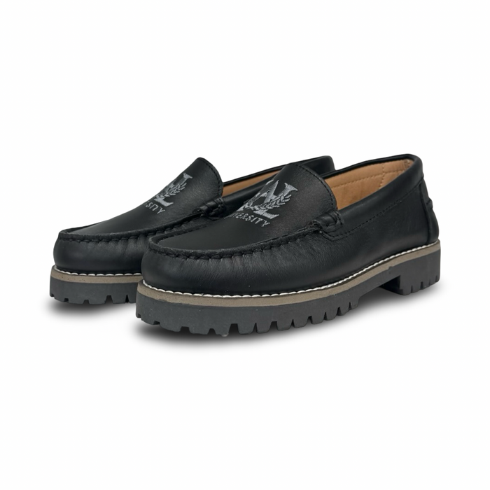 LMDI Black University Logo Chunky Loafer