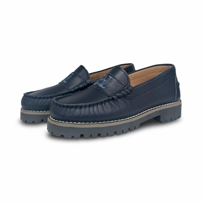 LMDI Navy Logo Chunky Loafer