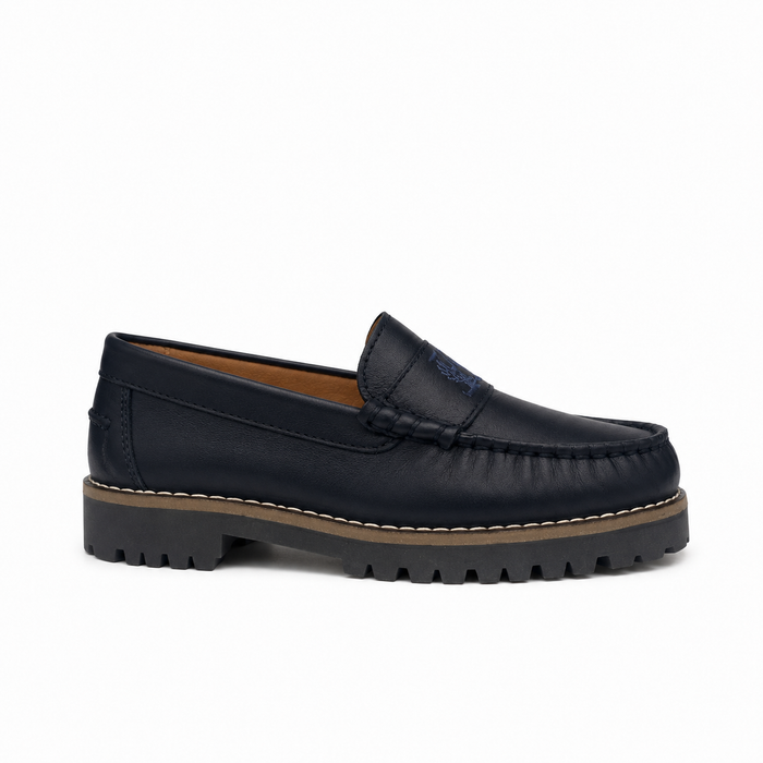 LMDI Navy Logo Chunky Loafer