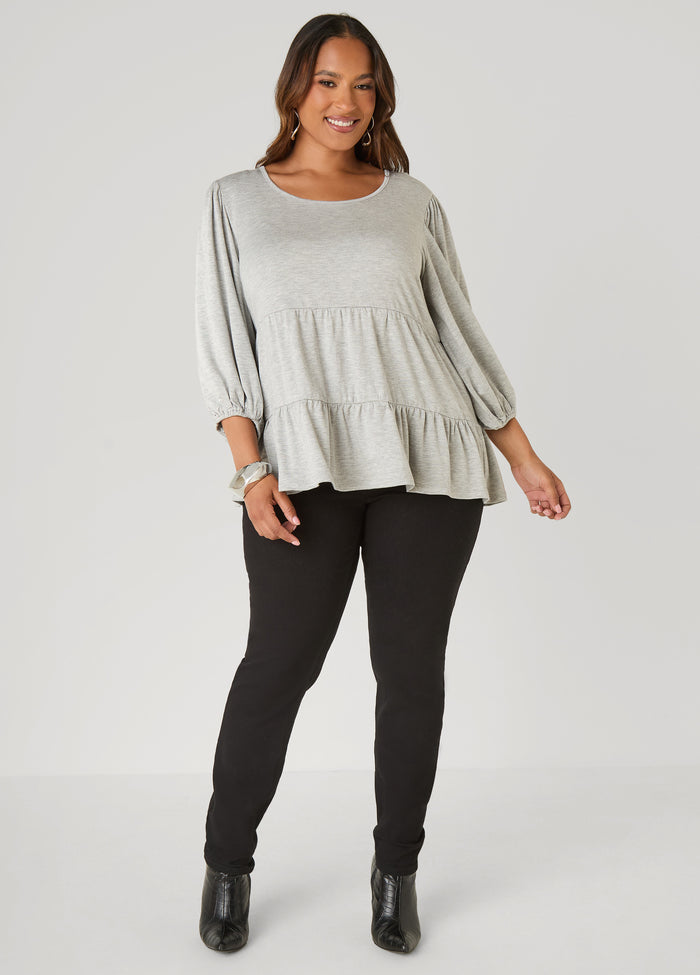 Marled French Terry Babydoll Top