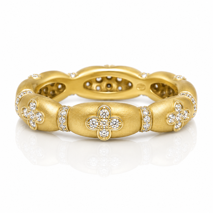 Marquise Clover Eternity Band Ring