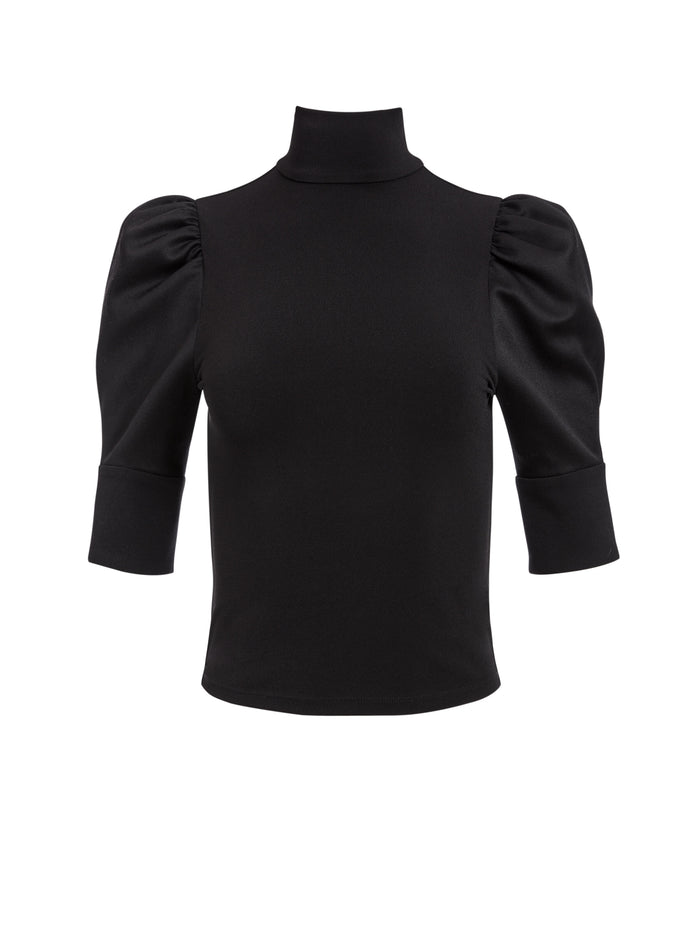 MCKAYLA TURTLENECK TOP - BLACK