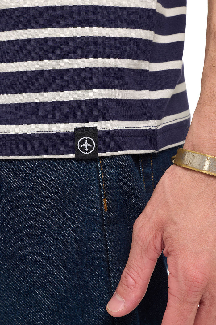 Merino Wool Travel-T | Men | Breton Stripe