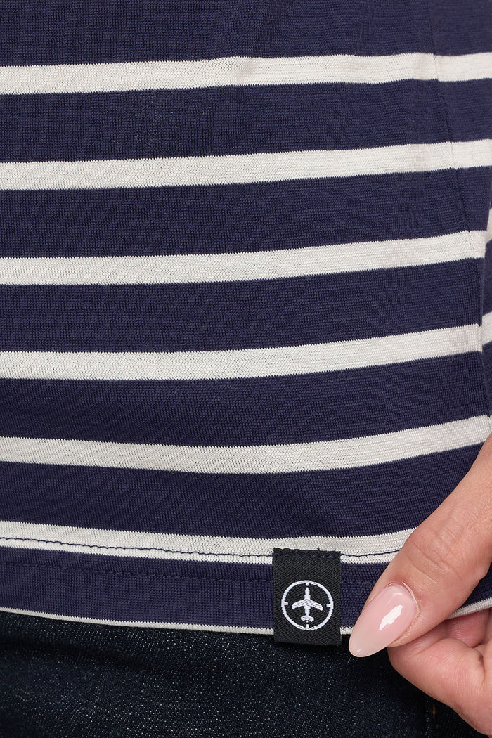 Merino Wool Travel-T | Women | Breton Stripe