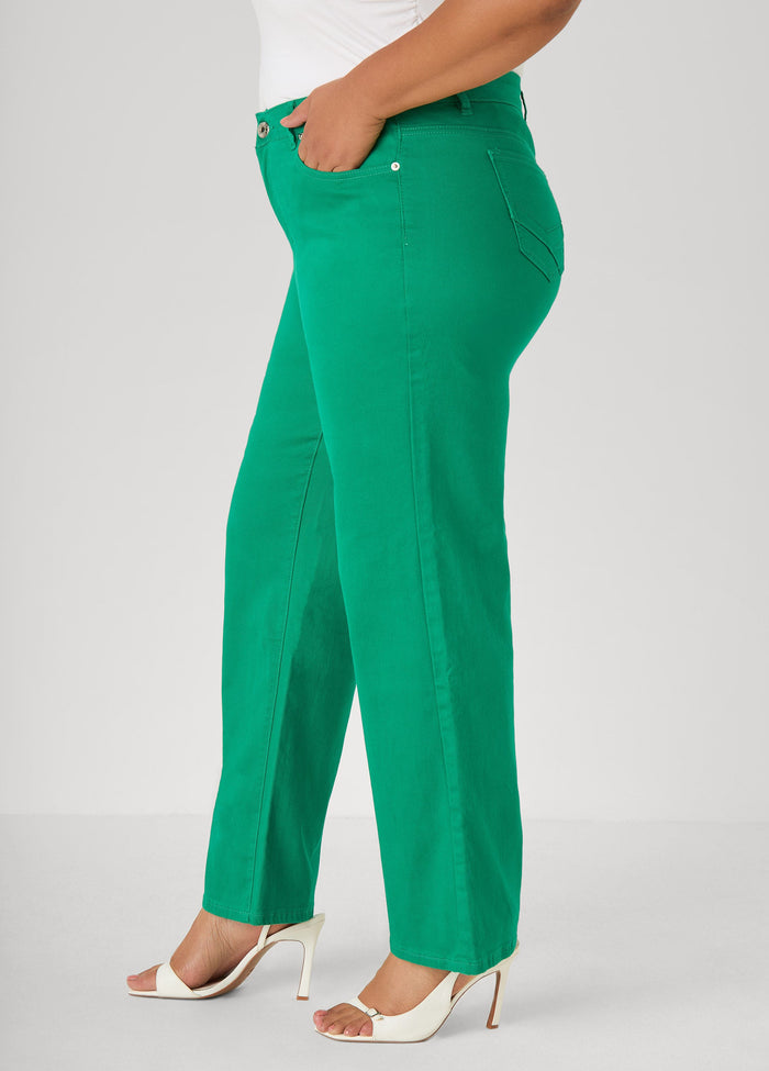 Mid Rise Straight Leg Jeans