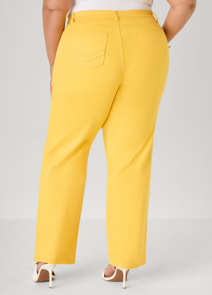 Mid Rise Straight Leg Jeans