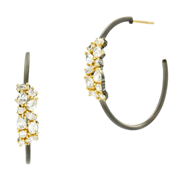 MatteGoldBlack Midnight Embellished Hoop Earring Midnight EARRING