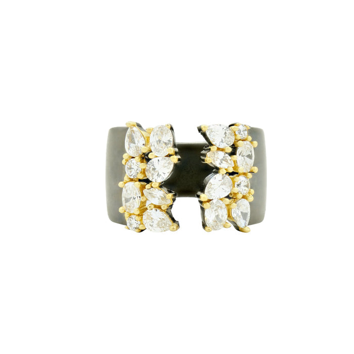 8GoldBlackMatte Midnight Open Cuff Ring Midnight RING