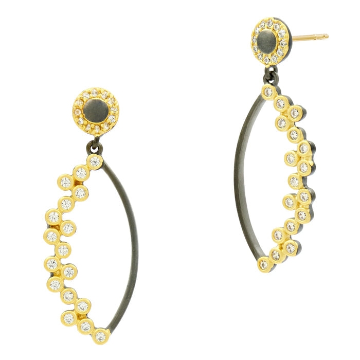 MatteGoldBlack Midnight Oval Hoop Earring FR Vault EARRING