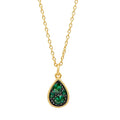 GoldBlackMatte Emerald Midnight Teardrop Pendant Midnight NECKLACE