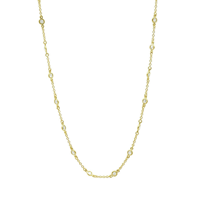 Gold16 Mini Bezel Stone Necklace Signature NECKLACE