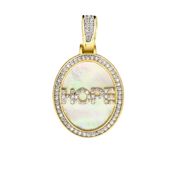 Mother of Pearl Pavé Hope Charm