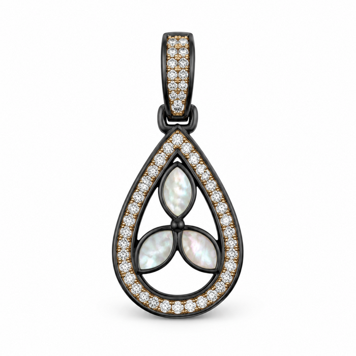 Mother of Pearl Petal Teardrop Charm