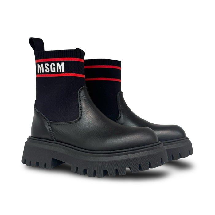 MSGM Red Stripe Elastic Bootie