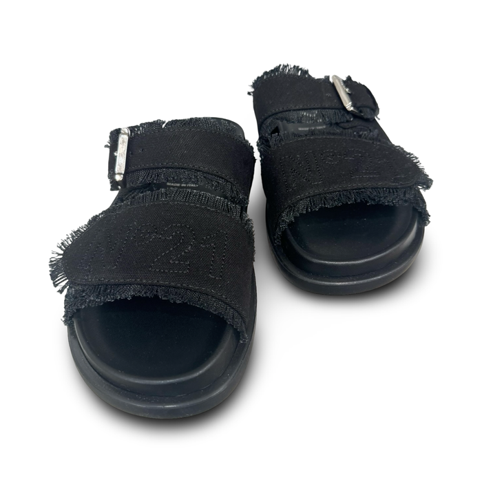 N21 Black Fringe Mule