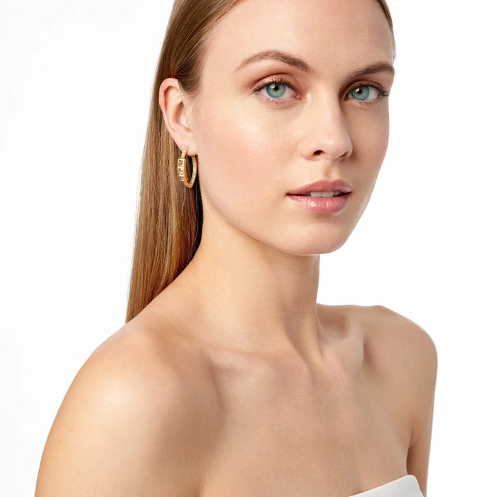 Ocean Azure Pointed Hoop Earrings