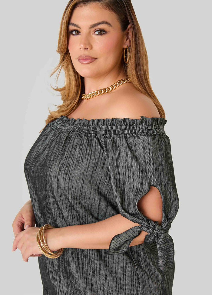 Off The Shoulder Denim Dress