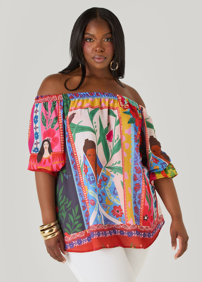 Off The Shoulder Printed Blouse