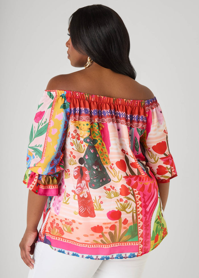 Off The Shoulder Printed Blouse
